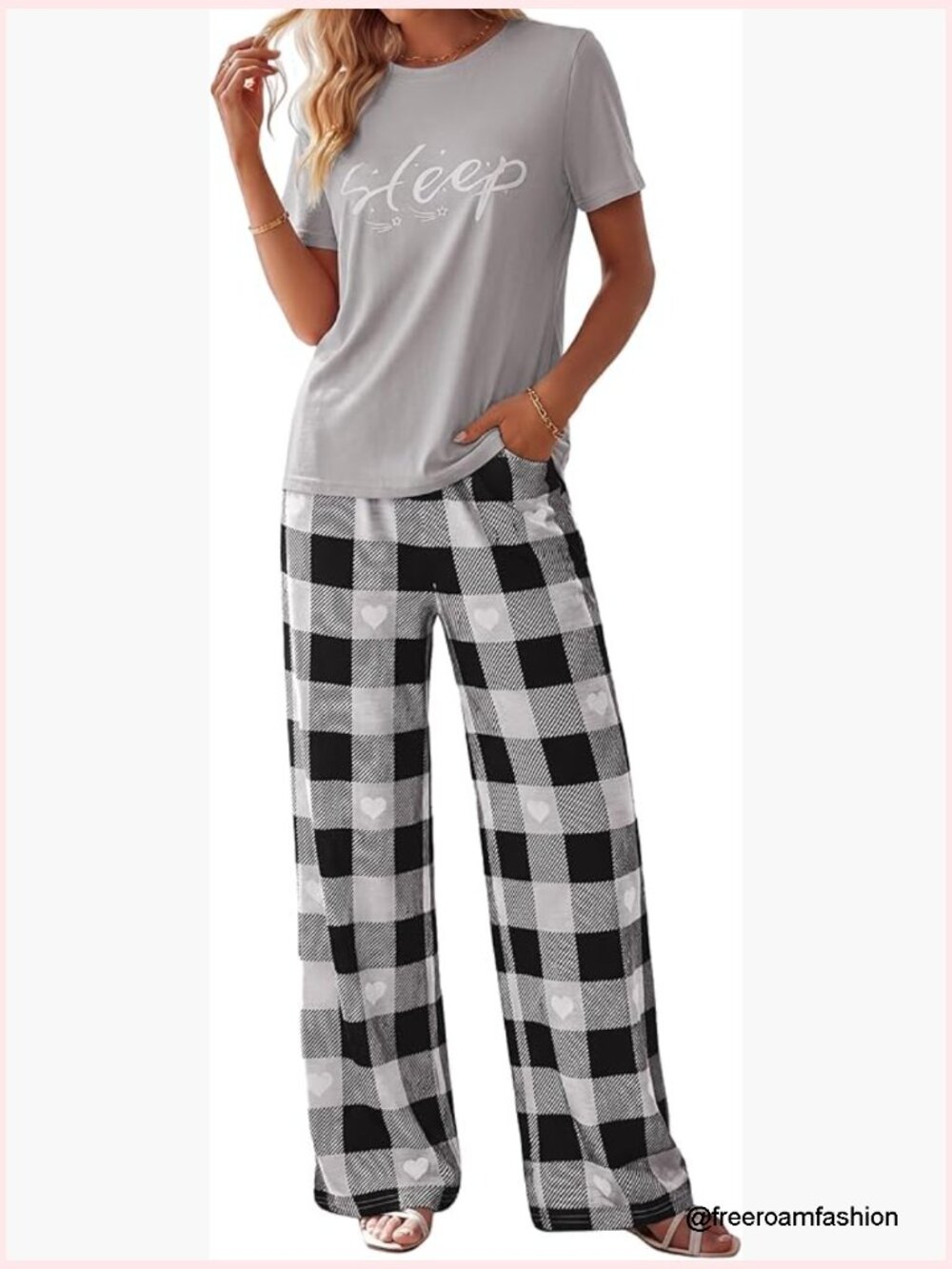 2 Piece Pajama Set - Short Sleeve Lounge Sleepwear